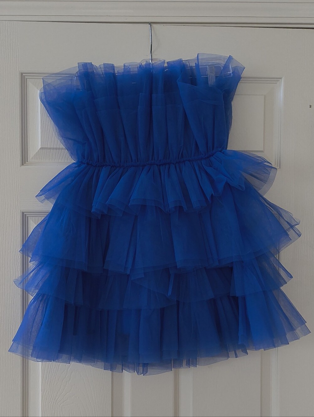 American Threads Mable Blue Tulle Ruffles Mini Dress | Size Small